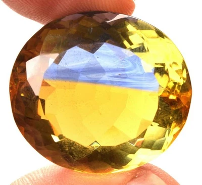 67.75 Cts.  Ametrine Blue & Yellow Round Shape Certified Gemstone - Image 1 of 4