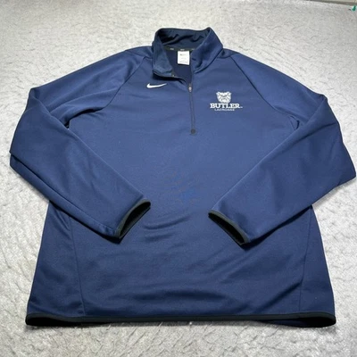 Nike Therma Fit Butler Bulldogs Lacrosse Sweatshirt Blue 1/4 Zip Mens Size Large - Image 1 of 4