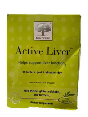 Hígado activo nórdico 30 comprimidos - cardo mariano, alcachofa, cúrcuma, 3/29, nuevo en caja Foto 1 de 3