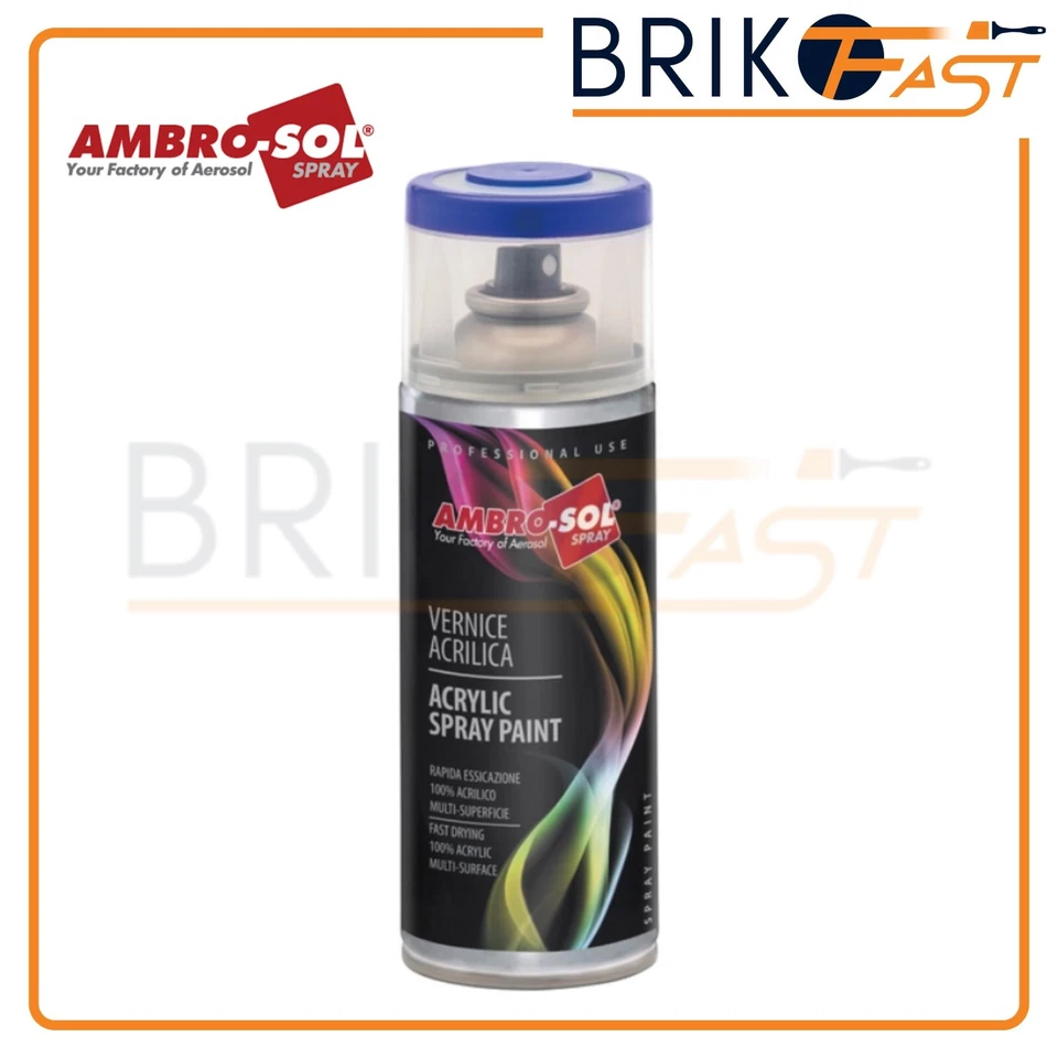 VERNICE SMALTO SPRAY RAPIDO ACRILICO PITTURA BOMBOLETTA 400ml AMBRO-SOL + COLORI - Immagine 1 di 2