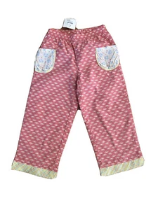 Hanna Andersson Salmon Peach Print Girls Pants Sz 120- 6-8 Yrs NWT - Picture 1 of 6