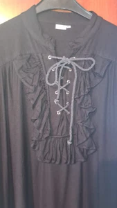 Leonardo Carbone Mittelalter Rund-Kragenhemd m Schnürung L - Bild 1 von 6