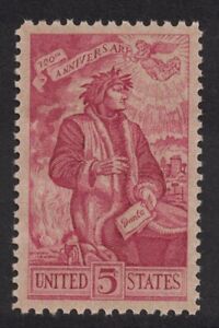 Scott 1268- Dante Alighieri, Poet- MNH 5c 1965- unused mint stamp