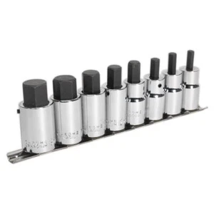 Sealey AK62258 Hex Socket Bit Set 8pc 1/2"Sq Drive Metric - Imagen 1 de 2