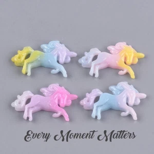 10 x RAINBOW UNICORNIOS POLVO BRILLO Resina Espalda Plana 22 mm Embellecimiento Cabujón - Imagen 1 de 4