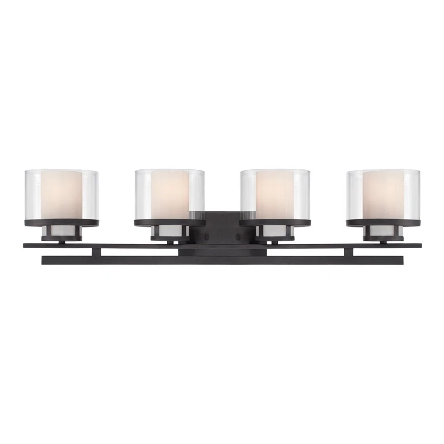Barra de baño Designers Fountain Fusion 4 luces, Biscayne Bronze - 86104-BBR Foto 1 de 1
