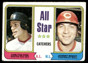 All-Star Catchers (Carlton Fisk / Johnny Bench) 1974 Topps #331 HOF - Foto 1 di 2
