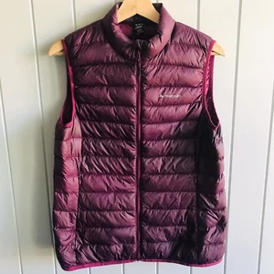 Macpac Uber Light Down Vest Womens Size 12 Wine Purple Puffer Duckdown Full Zip - Picture 1 of 9