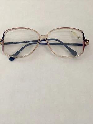 90's NOS Funky Silhouette Pink, Blue & Gold Plastic Glasses Frames 55-22-130  - Image 1 of 4