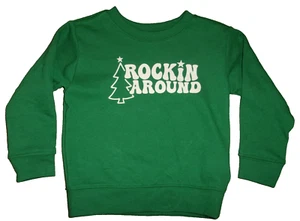Sudadera Holiday Time Toddler 2T ROCKIN AROUND Verde Navidad Cuello Redondo - Imagen 1 de 3