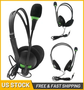 USB Headset with Microphone Computer Headphones for Laptop PC Call Center Work - Picture 1 of 24