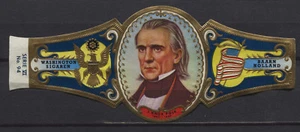 Etiqueta de banda de cigarros holandesa 1963 de los presidentes de Washington James Knox Polk Vintage No.94 - Imagen 1 de 1