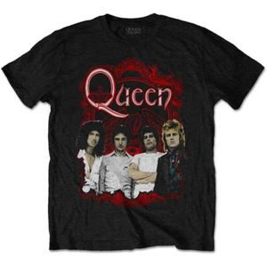 Queen-Freddie Mercury-Ornate Crest Photo - Camiseta Negra - Imagen 1 de 1