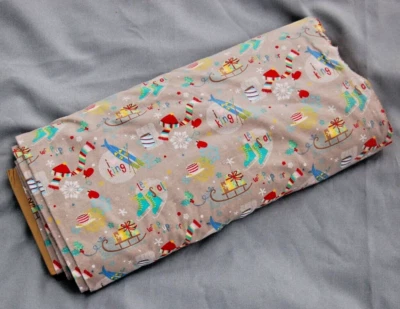 Deportes de invierno 8 yardas 'I love Skiing' ~ Darice ~ 100 % algodón 2x franela cepillada Foto 1 de 4