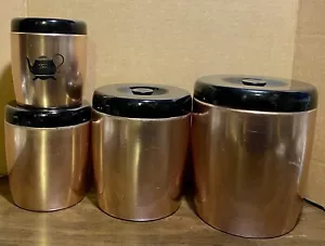 Vintage West Bend Copper Aluminum 4 Pc Canister Set /Canisters & Lids - Picture 1 of 20