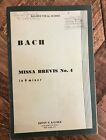 Bach Missa Brevis No. 4 Kalmus Vocal Scores Paperback