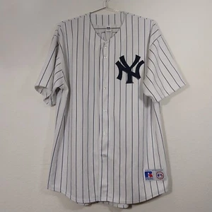 Russell Athletic Men’s Jason Giambi #25 NY Yankees Pinstripe Jersey Shirt 2XL - Picture 1 of 9