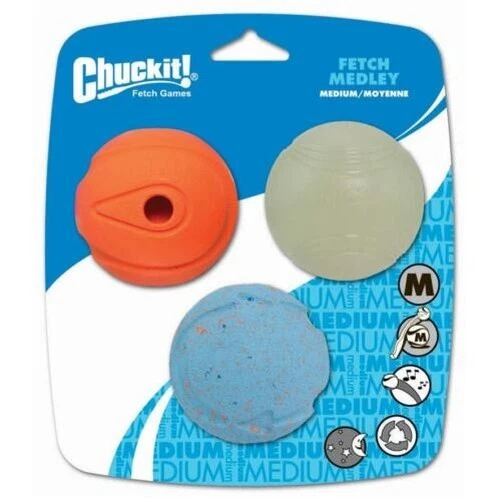 Chuckit! Fetch Medley medium 3 pack Dog Toy - Image 1 of 3