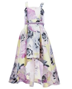 Speechless Big Girl's Sleeveless Floral Mikado Hi-Low Fanciful Dress-Size-14 - Picture 1 of 4