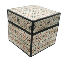 Bone Inlay Jewelry Box Decorative Floral Design Emboss Painting home decor gift