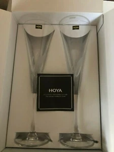 NIB Pair Of Hoya Lily Of The Valley Champagne Flute Glasses In Box CYH046KP - Picture 1 of 4