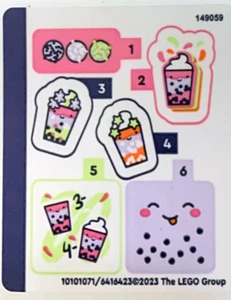LEGO STICKER SHEET ONLY 41733 MOBILE BUBBLE TEA SHOP from set New & Genuine - Picture 1 of 1