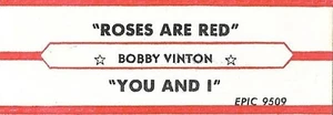 Jukebox Title Strip - Bobby Vinton: "Roses Are Red" / "You And I" from '61 - Picture 1 of 1