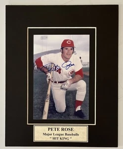 PETE ROSE Signed & Matted 8x10 Inscribed "Hit King" Autograph With COA - Picture 1 of 5
