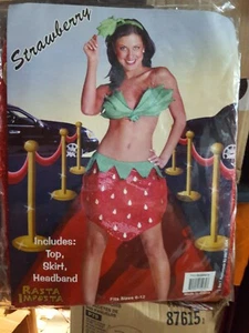 WOMANS Strawberry costum sz 6-12 Sparkle Green Bra w/ headband - Picture 1 of 12