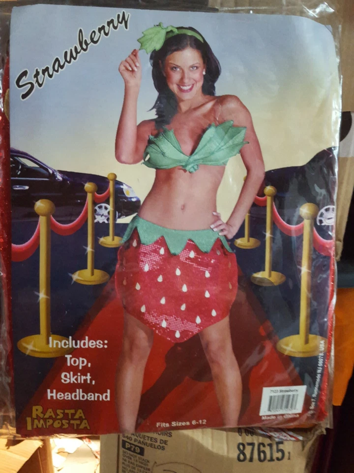 Sujetador MUJER Disfraz Fresa Talla 6-12 Verde Brillante con Diadema Foto 1 de 4
