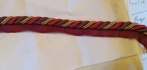 1 Yard Rot Gold Braun Lippenkordel Zopf/Borte - Bild 1 von 1