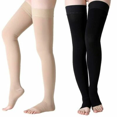 Thigh High Medical Compression Stockings 23-32mmHg Varicose Veins Support Socks - Image 1 of 4