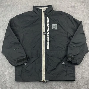 Vintage Nike Zip Up Jacket Kids Medium 10/12 Headphone Front Pockets Black - Picture 1 of 12