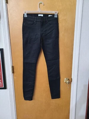 Jessica Simpson Super Skinny Black Wax Jeans Logo, Great Condition Size 4, 28x30 - Image 1 of 4