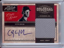 Clayton Kershaw 2011 Playoff Prime Cuts Colossal Jersey Auto Dodgers #7 02/10
