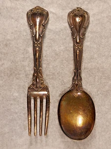 Chantilly by Gorham Sterling Silver 2-Piece Baby Fork & Spoon Set 4.5"--48 Gram - Picture 1 of 15