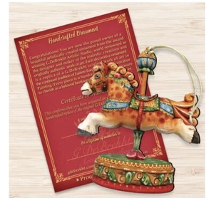 G. DeBrekht Carousel Curly Carousel Pony Wooden Ornament - Picture 1 of 3