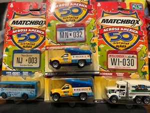 MATCHBOX Across America 50th Birthday Cars Minnesota Wisconsin New Jersey MATTEL - Picture 1 of 7