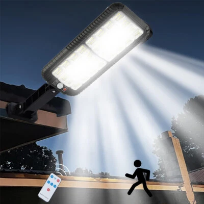 LED Solar Straßenlampe Solarleuchten Straßenlaterne Strahler mit Bewegungsmelder - Bild 1 von 4