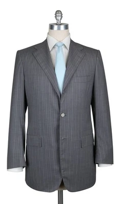 Kiton Gray Wool Striped Suit - 40/50 - (AU3BWOGRYSTRX4) - Image 1 of 4