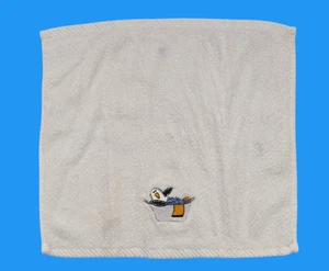 Marks and Spencer Embroidered White Washcloth - Penguin in Washtub - Picture 1 of 7