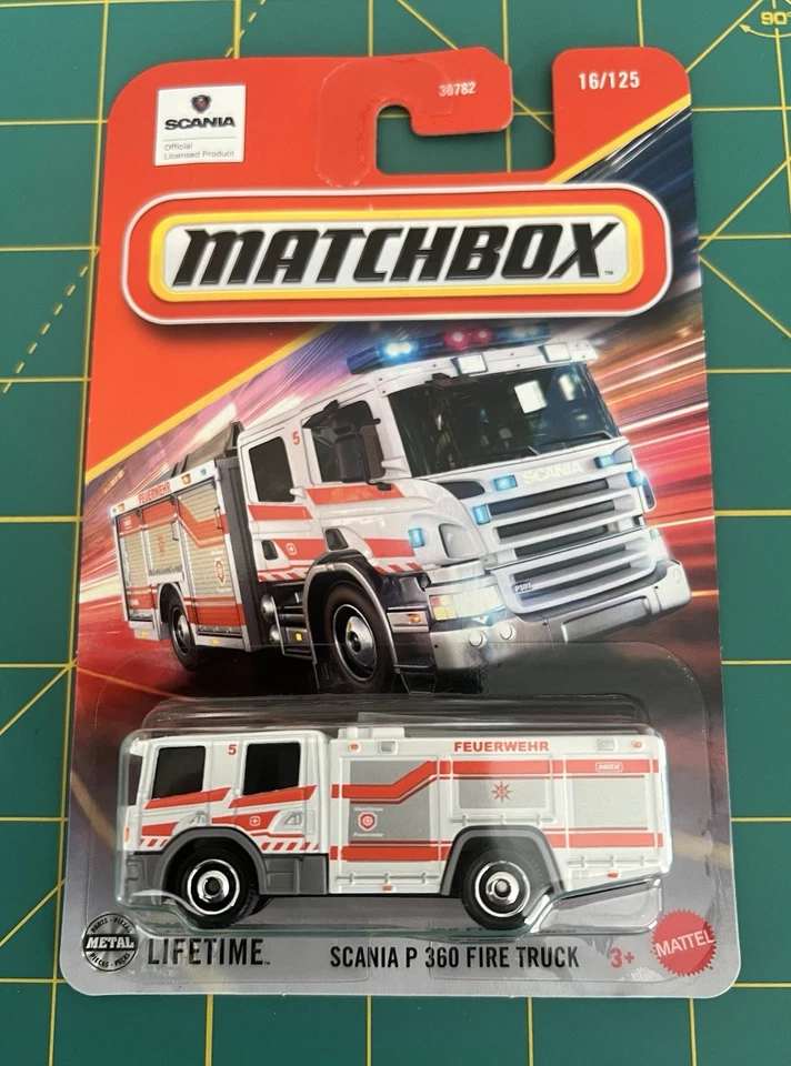 2025 MATCHBOX SCANIA P 360 FIRE TRUCK MBX RESCUE 16/125 WHITE - Image 1 of 1