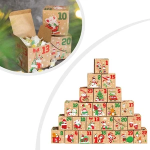 24 boîtes calendrier de l'avent pour remplir petites boîtes calendrier de Noël 7x7x7 cm - Photo 1/12