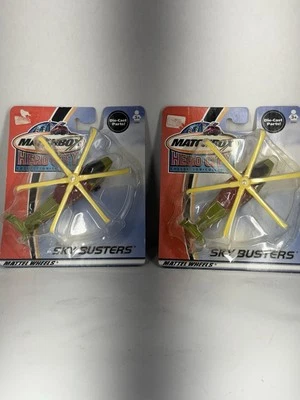 2002 MATCHBOX HERO CITY SKY BUSTERS  HELICOPTER NEW SEALED CARD LOT OF 2 - Image 1 of 4