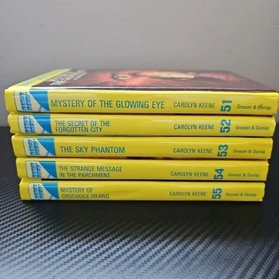 Vtg Nancy Drew Hardcover Book Lot Flashlight Mystery Series Books 51-55 Foto 1 de 4