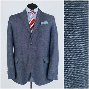 Mens Blue Summer Blazer 42S US Size CALAMAR Half Lined Sport Coat Jacket - Picture 1 of 15