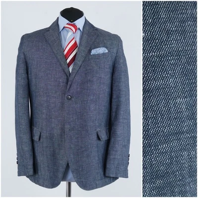 Mens Blue Summer Blazer 42S US Size CALAMAR Half Lined Sport Coat Jacket - Image 1 of 4