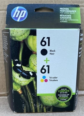 HP 61 Black & Tri-Color Ink 2 Pack CR259FN DeskJet OfficeJet 11/2020 SEALED NEW - Image 1 of 4