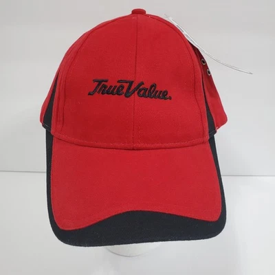 Gorra de béisbol Adams True Value roja negra bordada algodón con tirantes ajustables Foto 1 de 4