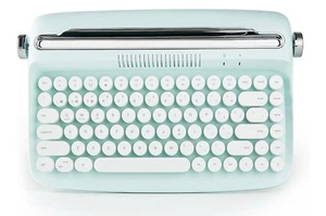 YUNZII ACTTO B303 Wireless Typewriter Keyboard Bluetooth Connection Retro Aqua - Picture 1 of 6